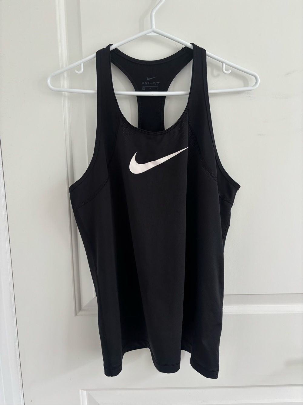 Nike Black Racerback Tank with White Swoosh
